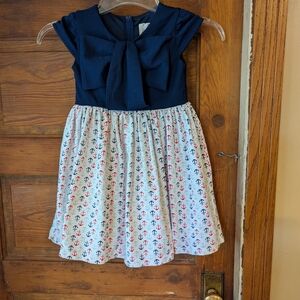 Rare Editions Blue Ruched Tiered Sundress with Sailor Collar